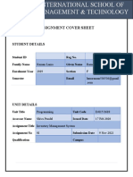 Assignment Cover Sheet: Student Details