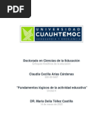 Mapa Conceptual Acerca de Los Fundamentos Lógicos de La Actividad Educativa Arias Cardenas - Actividad 4.2.