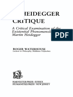 Roger Waterhouse - A Heidegger Critique - A Critical Examination of The Existential Phenomenology of Martin Heidegger-Harvester (1981)