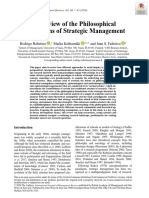 Q1 A (Re) View of The Philosophical Foundations of Strategic Management