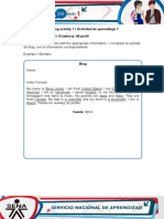 Learning Activity 1 / Actividad de Aprendizaje 1 Evidence: My Profile / Evidencia: Mi Perfil