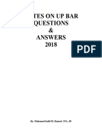 Notes On Up Bar Questions & Answers 2018: By: Mohamad Kalid M. Hamed, CPA, JD