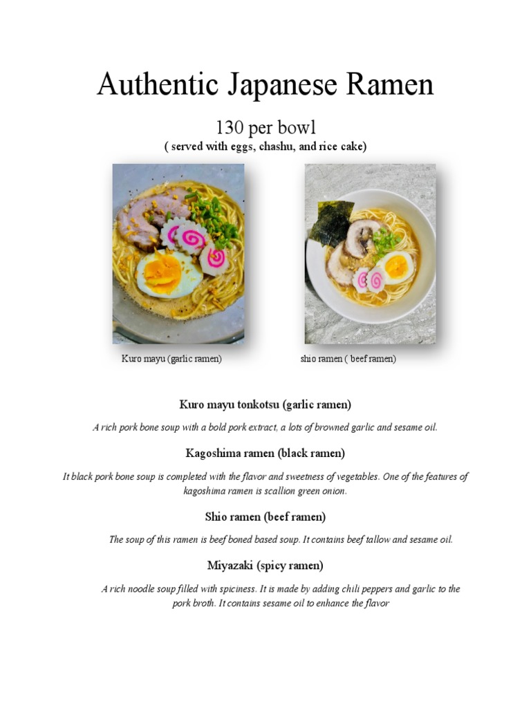 Authentic Japanese Ramen | PDF