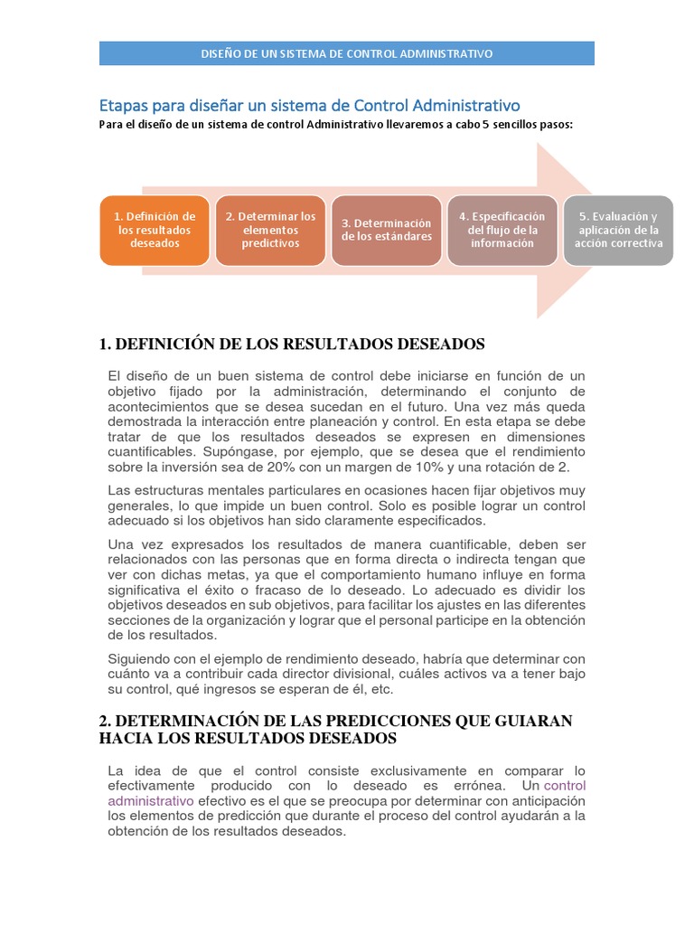 Etapas para Diseñar Un Sistema de Control Administrativo | PDF ...
