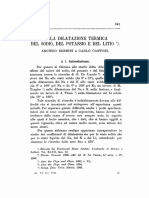 Sulla Dilatazione Termica Del Sodio, Del Potassio e Del Litio