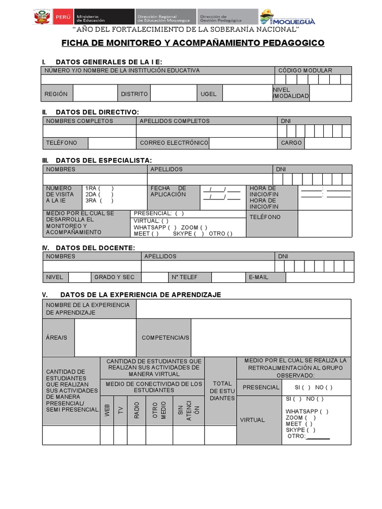 Ficha de Monitoreo Al Docente 2022 | PDF | Evaluación | Aprendizaje