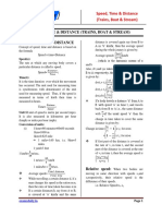 Speed Time Distance PDF