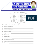 Ejercicios de Planteo de Ecuaciones para Sexto de Primaria