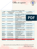 Rol de Oración Agosto Turno Tarde