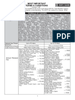 Most Important Terms & Conditions: Schedule of Charges