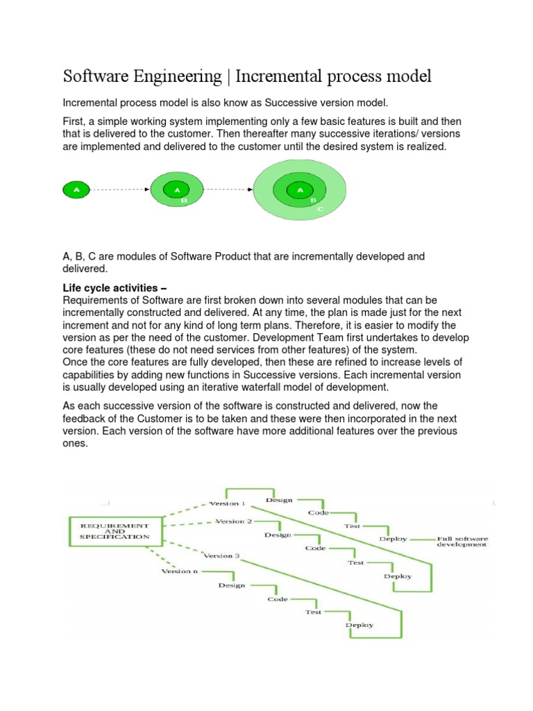 Software Engineering - Incremental Process Model: Life Cycle Activities ...