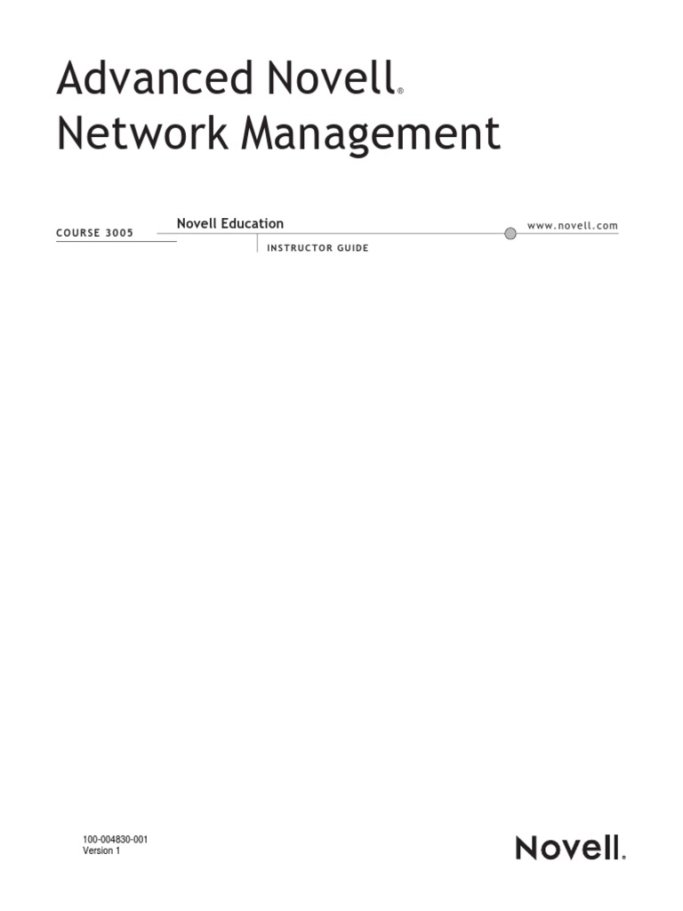 Novell 3005 Advanced Novell Network Management Netware 6