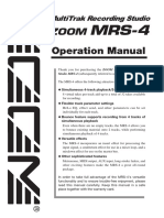 Operation Manual: Studio MRS-4 (Subsequently Referred To As "The MRS-4")