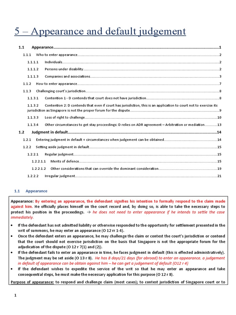 5 Appearance and Default Judgement PDF Default Judgment Judgment (Law)