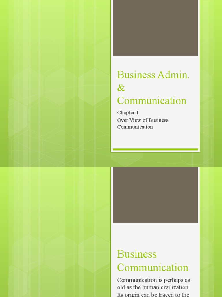 Overview of Business Communication | PDF | Communication | Nonverbal ...