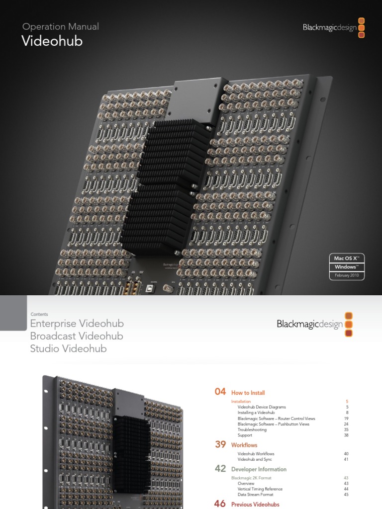 Installation And Operation Manual Videohub – NMSMJK