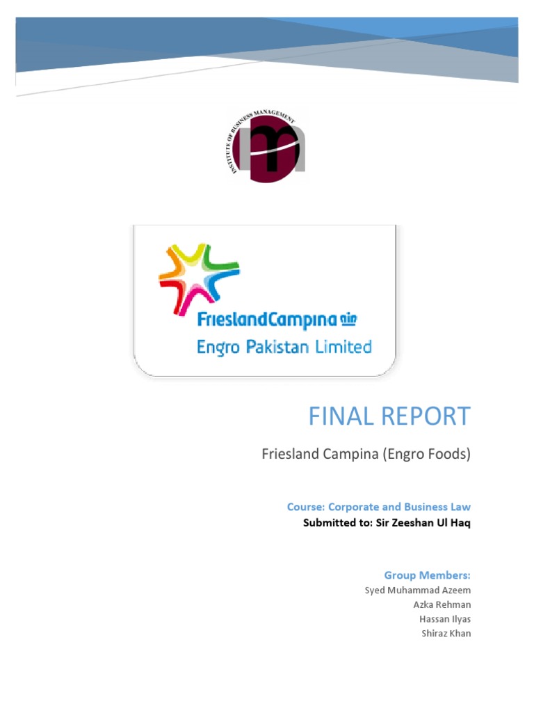 Friesland Campina Final ReportLaw PDF Dividend Articles Of
