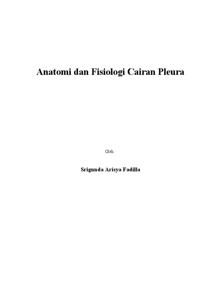 Anatomi Dan Fisiologi Cairan Pleura Dr El Pdf