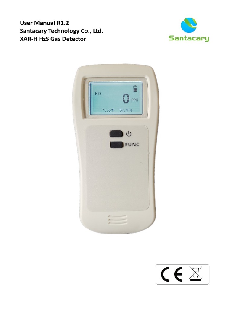 XARH H2S Gas Detector User Manual R1.2 PDF Sensor Respiratory Tract