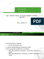 Adatbázisok. 8. Gyakorlat. SQL - CREATE TABLE