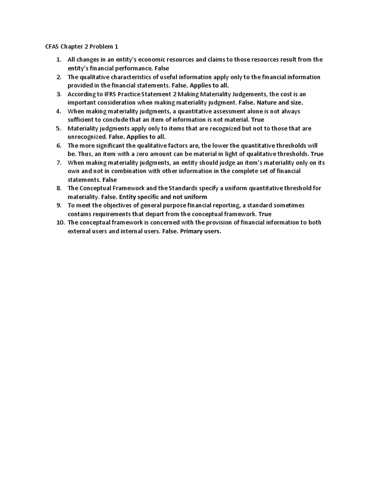 CFAS Chapter 2 Problem 1 Analysis | PDF | Business