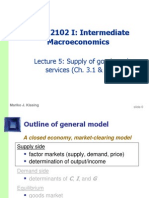 ECON 2102 I: Intermediate Macroeconomics: Lecture 5: Supply of Goods and Services (Ch. 3.1 & 3.2)