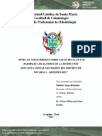 Universidad Católica de Santa María Facultad de Odontología Escuela Profesional de Odontología