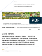 Identifikasi Lahan Gambut Skala 1 - 50.000 Di Kota Jambi, Kabupaten Kerinci Dan Kabupaten Merangin