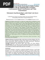 2 - The Effect of Social Media Marketing in Online Fashion Apparel With The Mediating Role of Fashion Consciousness, Brand Consciousness and Value Consciousness