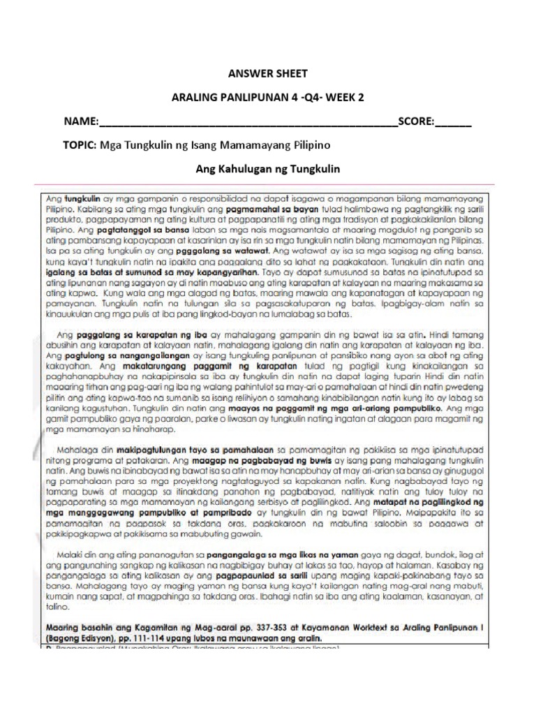 Quarter 4 Week 2 GR 4 | PDF