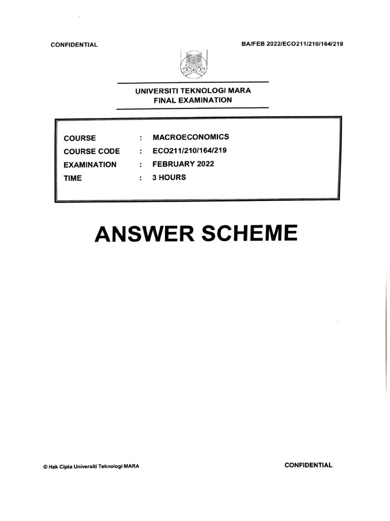 Answer Scheme Eco211 Feb 2022 Pdf