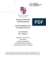 Module Code & Module Title CS4001NI Programming Assessment Weightage & Type 30% Individual Coursework Year and Semester 2021 - 22 Spring - 2