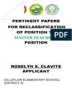 Pertinent Papers For Reclassification of Position To Position