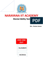 Narayana Iit Academy: Mental Ability Test