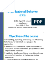 Organisational Behaviour Study Guide - Chapter 1