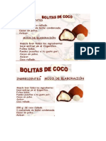 armar secuencia de receta bolitas de coco