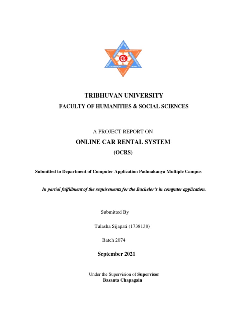 Online Car Rental System Project Report | PDF | Software Testing ...