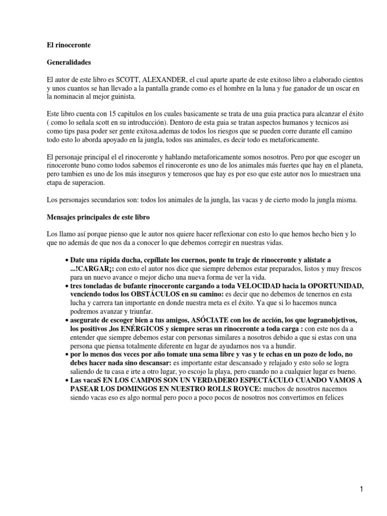 El Rinoceronte Pdf Rinoceronte