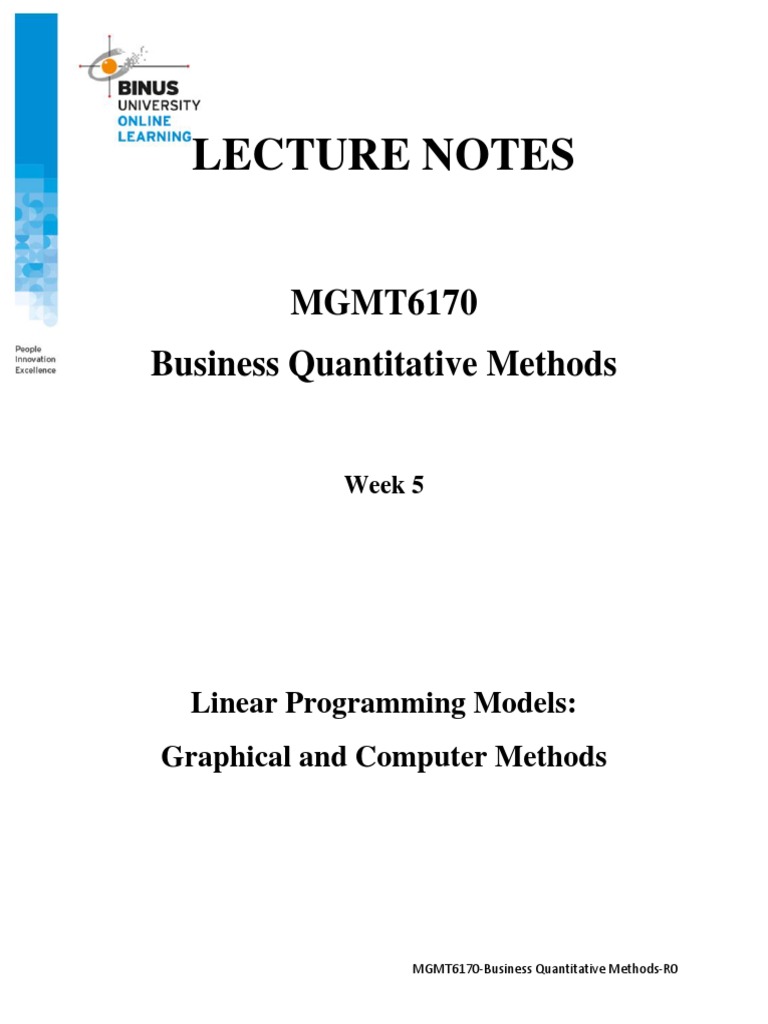 LN5-Linear Programming Models | PDF