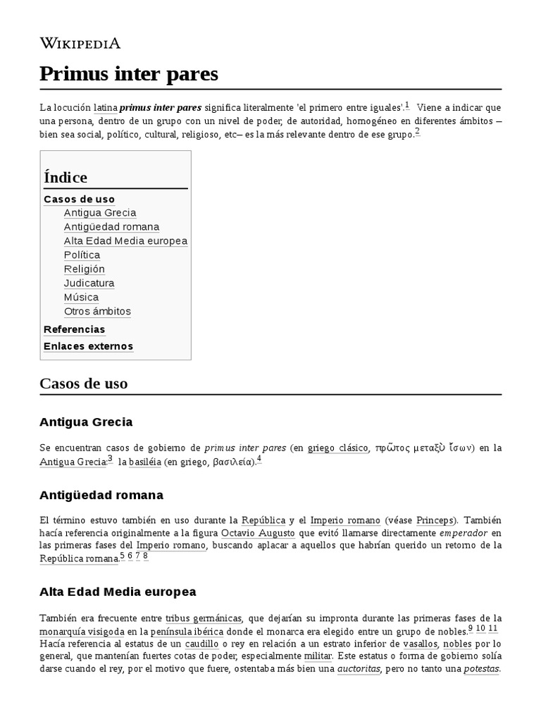 Primus Inter Pares PDF Gobierno Gobernancia