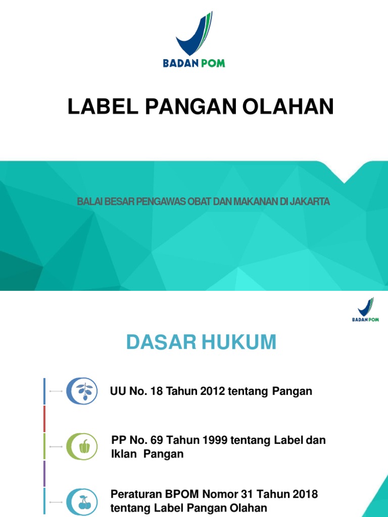 Panduan Label Pangan Olahan BPOM | PDF