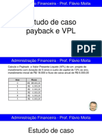 Estudo de Caso VPL e Payback