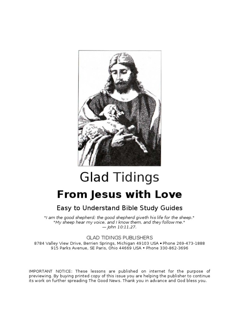 From Jesus With Love - Glad Tidings - Bible Study Guides - Word 2003 ...