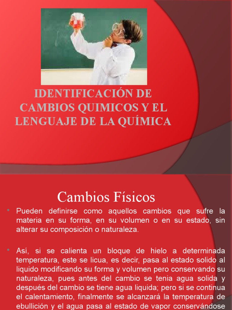 Identificación de Cambios Quimicos y El