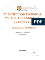 Scientific and Technical Writing For Engineers (A Module) : First Semester, AY 2020-2021