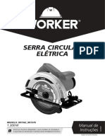 Manual Serra Circular Eltrica 1300w 185mm Worker 220v