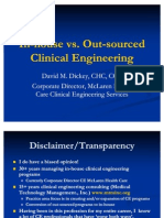 In-House Vs OUT-Sourced in Clinical Engineering