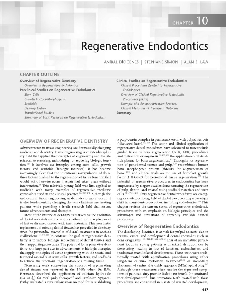Regenerative Endodontics Cohen PDF