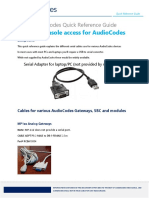 Audiocodes Quick Reference Guide Device Serial Cables