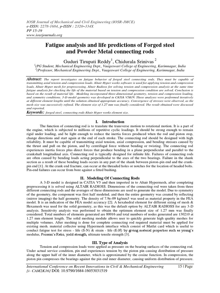 Fatigue Analysis and Life Predictions of Steel and Powder Metal